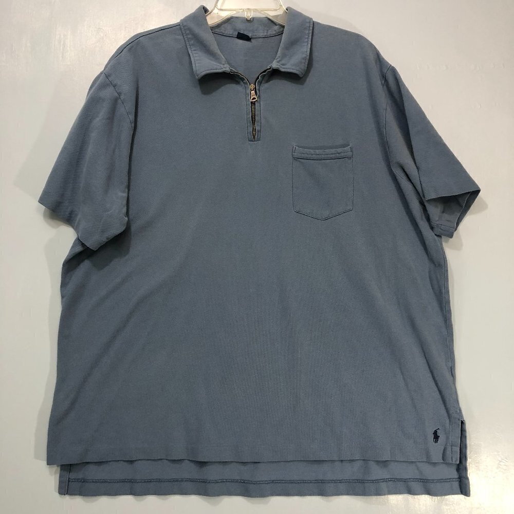 RALPH LAUREN BLUE 1/4 ZIP PULLOVER